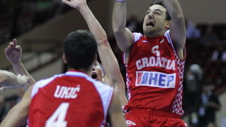 Katowice, 180909.
Dvorana Sport Arena Spodek.
Europsko prvenstvo u kosarci u Poljskoj, cetvrtfinale izmedju Slovenije i Hrvatske.
Na slici: Marko Popovic.
Foto: Drago Sopta  / CROPIX
