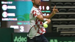Polufinale Davis Cupa, Hrvatska – Francuska, 2. meč, Marin Čilić – Lucas Pouille. Photo: Hrvoje Jelavić/PIXSELL Polufinale Davis Cupa, Hrvatska – Francuska, 2. meč, Marin Čilić – Lucas Pouille. Photo: Hrvoje Jelavić/PIXSELL