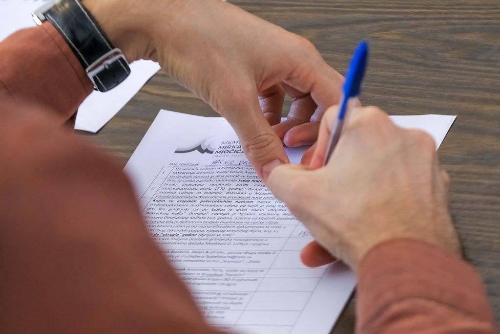 Memorijal Mirko Miočić: registracija natjecatelja i individualni kviz Memorijal Mirko Miočić: registracija natjecatelja i individualni kviz