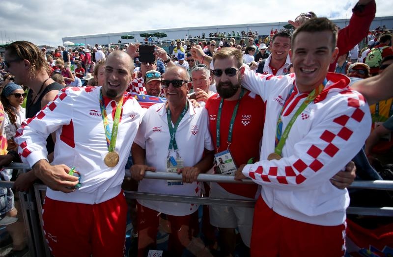 Rio de Janeiro, Brazil – Braća Sinkovic, Martin i Valent, osvajači su olimpijske zlatne medalje u utrci dvojaca na pariće.  Photo: Igor Kralj/PIXSELL