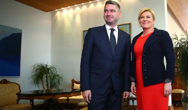 Zagreb – Konzultacije s celnicima parlamentarnih stranak kod predsjednice Kolinde Grabar-Kitarovic. Predsjednik IDS- Boris Miletic, Kolinda Grabar Kitarovic. Photo: Sanjin Strukic/PIXSELL