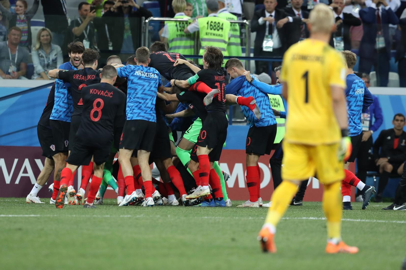 Nižnji Novgorod, Rusija – Svjetsko nogometno prvenstvo 2018., osmina finala, Hrvatska – Danska 4-3 (1-1, 1-1).