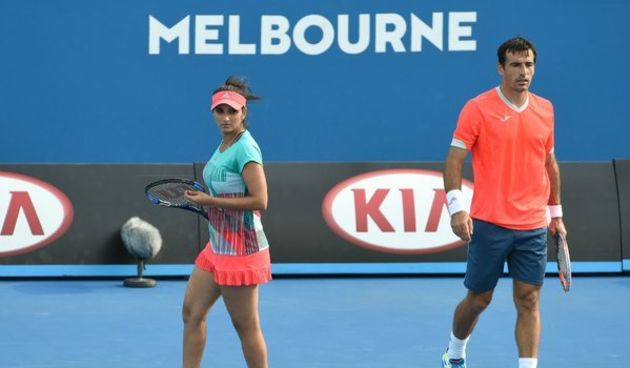 Sania Mirza & Ivan Dodig. Foto: Australian Open ‏@AustralianOpen
