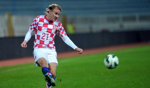 Rijeka, 141112.Stadion Kantrida.Prijateljska utakmica Hrvatske reprezentacije i selekcije Prve HNL.Na fotografiji: Domagoj Vida.Foto: Srdjan Vrancic / CROPIX