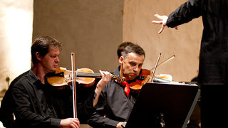 Hrvatska komorna filharmonija, Mak Grgić i Franko Božac u crkvi Sv. Donata, foto: L. Banić