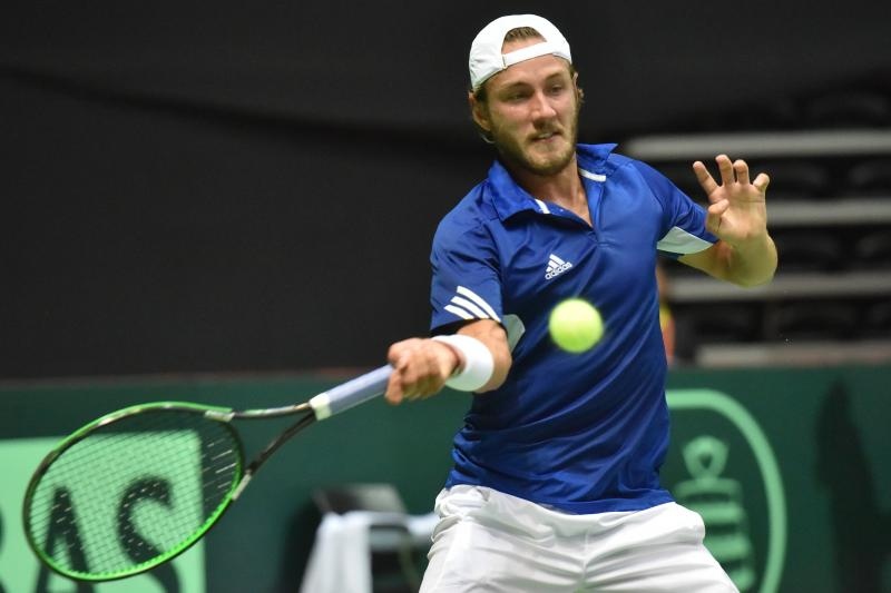 Polufinale Davis Cupa, Hrvatska – Francuska, 2. meč, Marin Čilić – Lucas Pouille. Photo: Hrvoje Jelavić/PIXSELL Polufinale Davis Cupa, Hrvatska – Francuska, 2. meč, Marin Čilić – Lucas Pouille. Photo: Hrvoje Jelavić/PIXSELL