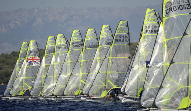 Zadar, 010909.
Europsko prvenstvo u jedrenju za klasu 49er 2009.
Danas se vozi drugi dan regata na Europskom prvenstvu u klasi  49er koje se odrzava od 29og kolovoza do 5og rujna u organizaciji JK Uskok. Iako bez jakog vjetra jedrlicari ce uspijeti odvozi