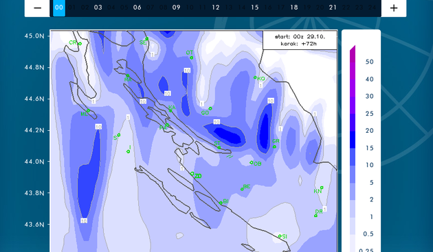 Značajnija kiša može se očekivati u noći s nedjelje na ponedjeljak