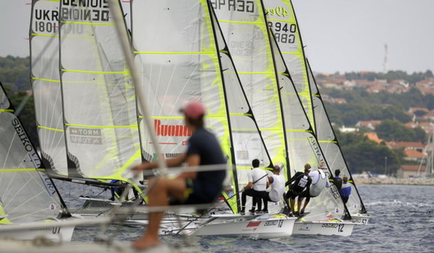 Zadar, 030909.Europsko prvenstvo u jedrenju za klasu 49er 2009.Danas je cetvrti dan Europskog prvenstva u jedrenju za klasu 49er koje se odrzava u Zadru u organizaciji JK Uskok. Danas su pocele finalne regate koje se jedre u zlatnoj za medalju i srebrno