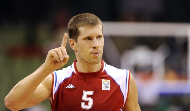 Poznan, 080909.
Arena Poznan.
Europsko prvenstvo u kosarci, 2. kolo skupine A izmedju Hrvatske i Grcke igra se u poljskom gradu Poznan.
Na slici: Davor Kus.
Foto: Drago Sopta  / CROPIX