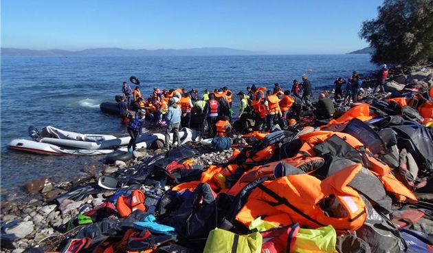 Migranti na grčkoj obali, Foto: Hina