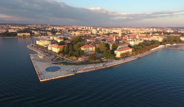 Zadar iz zraka,Vrh Poluotoka, Morske orgulje, Pozdrav suncu