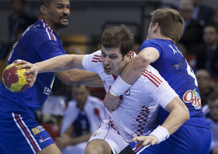 Zaragoza, Spanjolska, 230113.
Gradska dvorana Principe Felipe.
Svjetsko prvenstvo u rukometu za muskarce Spanjolska 2013.
Utakmica cetvrtfinala izmedju reprezentacija Hrvatske i Francuske.
Na fotografiji: Damir Bicanic.
Foto: Ante Cizmic / CROPIX