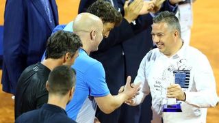 Agassi, Ferrero i Ivanišević odigrali egizibiciju u Umagu. Photo: Slavko Midzor/PIXSELL Agassi, Ferrero i Ivanišević odigrali egizibiciju u Umagu. Photo: Slavko Midzor/PIXSELL