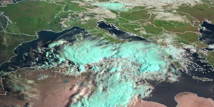Ciklona nad jugom Italije, izvor: Eumetstat Ciklona nad jugom Italije, izvor: Eumetstat
