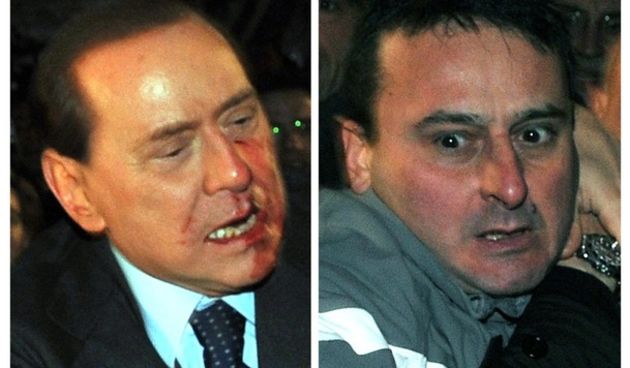 Berlusconi i Tartaglia, Foto: Reuters