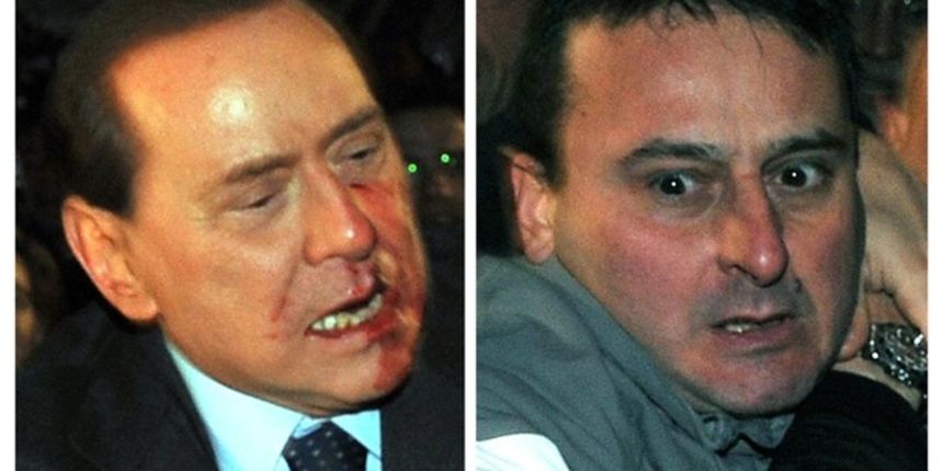 Berlusconi i Tartaglia, Foto: Reuters