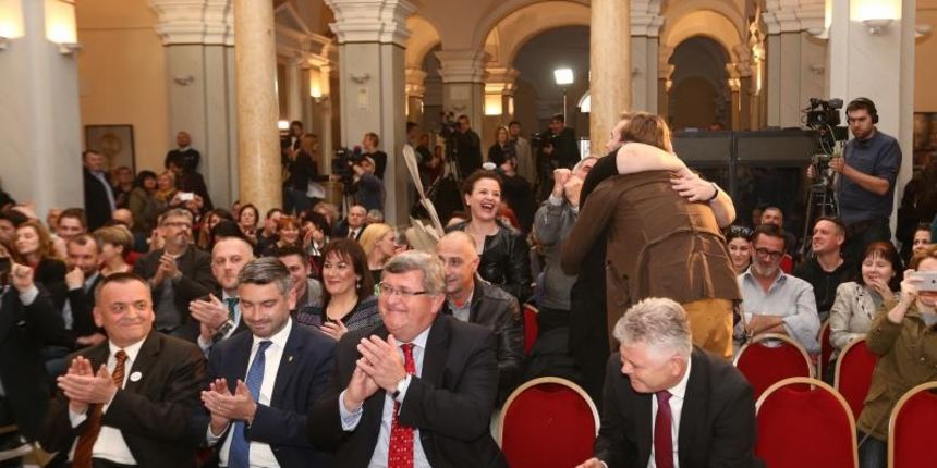 Gradonacelnik Osijeka Ivan Vrkic, gradonacelnik Pule Boris Miletic, gradonacelnik Rijeke Vojko Obersnel, gradonacelnik Dubrovnika Andro Vlahusic. Photo: Zeljko Lukunic/PIXSELL Gradonacelnik Osijeka Ivan Vrkic, gradonacelnik Pule Boris Miletic, gradonacelnik Rijeke Vojko Obersnel, gradonacelnik Dubrovnika Andro Vlahusic. Photo: Zeljko Lukunic/PIXSELL