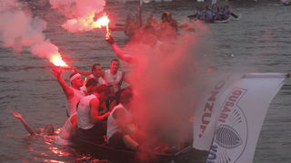 Ploce, 140810
13. Maraton ladja na Neretvi od Metkovica do Ploca.
Na slici cilj maratona u Plocama, pobjednici Gusar iz Komina prolaze kroz cilj
Foto: Ivo Ravlic / CROPIX
