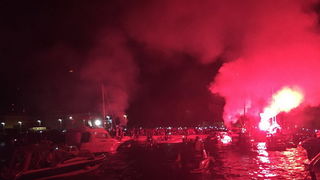 Doček zlatnih zadarskih olimpijaca Šime Fantele i Igora Marenića: Bakljada na brodovima od Vitrenjaka do Morskih orgulja. Foto: Tija Malik Doček zlatnih zadarskih olimpijaca Šime Fantele i Igora Marenića: Bakljada na brodovima od Vitrenjaka do Morskih orgulja. Foto: Tija Malik