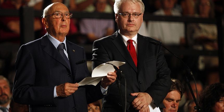 Talijanski predsjednik Giorgio Napolitano i predsjednik Ivo Josipović
