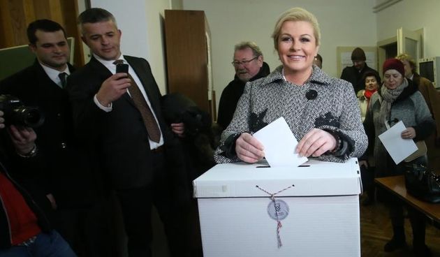Zagreb – Kolinda Grabar Kitarovic, kandidatkinja za predsjednicu Republike Hrvatske glasala je na predsjdnickim izborima. Photo: Sanjin Strukic/PIXSELL