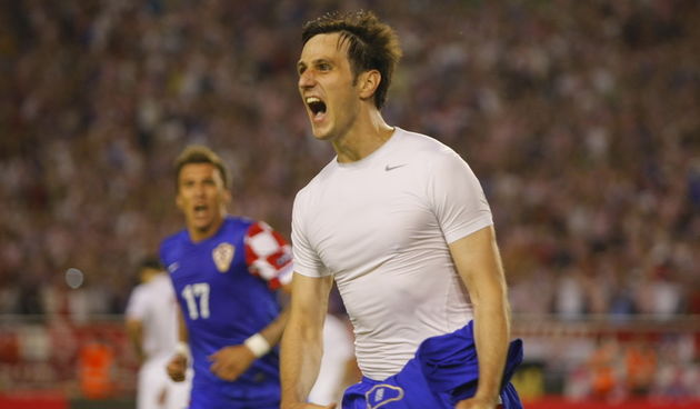 Split, 030611. 
Stadion Poljud.
Kvalifikacijska nogometna utakmica za Europsko prvenstvo u Poljskoj i Ukrajini 2012: Hrvatska – Gruzija.
Na slici: Nikola Kalinic postigao je drugi pogodak za Hrvatsku.
Foto: Duje Klaric / CROPIX