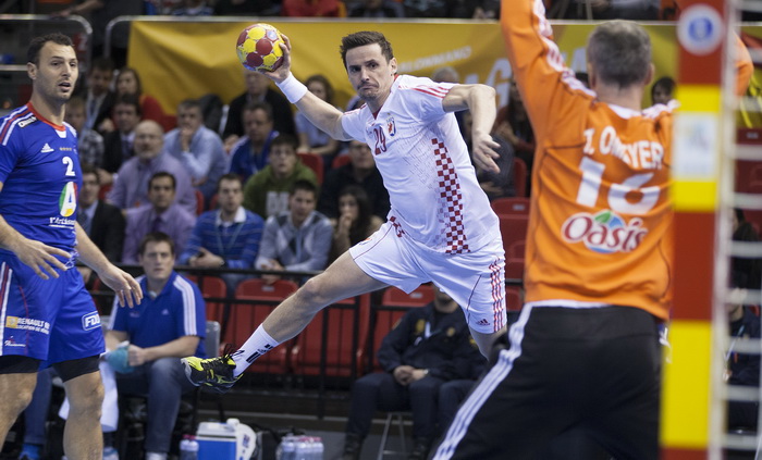 Zaragoza, Spanjolska, 230113.
Gradska dvorana Principe Felipe.
Svjetsko prvenstvo u rukometu za muskarce Spanjolska 2013.
Utakmica cetvrtfinala izmedju reprezentacija Hrvatske i Francuske.
Na fotografiji: Ivan Nincevic.
Foto: Ante Cizmic / CROPIX