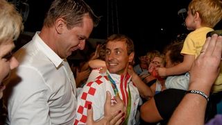 Veličanstveni doček zadarskih zlatnih olimpijaca Šime Fantele i Igora Marenića na zadarskoj rivi uz Morske orgulje i Pozdrav suncu. Photo: Dino Stanin/PIXSELL Veličanstveni doček zadarskih zlatnih olimpijaca Šime Fantele i Igora Marenića na zadarskoj rivi uz Morske orgulje i Pozdrav suncu. Photo: Dino Stanin/PIXSELL