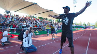 Zagreb, 130911.
IAAF World Challenge Zagreb 2011, 
61. memorijal Borisa Hanzekovica na atletskom stadionu Mladost na Savi.
Na slici: Usain Bolt.
Foto: Goran Mehkek / CROPIX