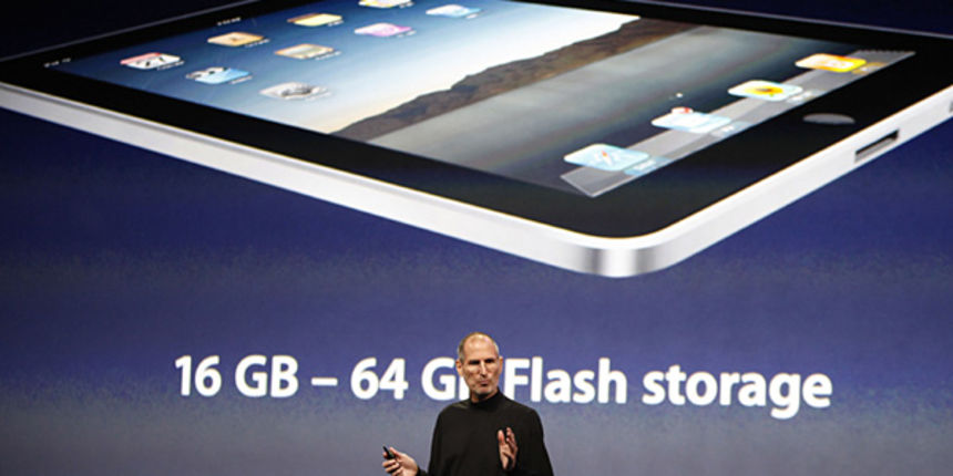 Apple CEO Steve Jobs introduces the new iPad