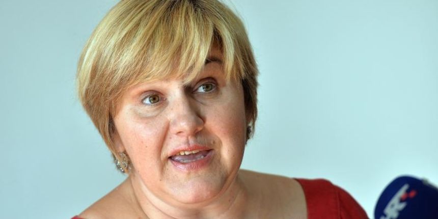 Zagreb – Zeljka Markic, na celu gradjanske inicijative “U ime obitelji” odrzala tiskovnu konferenciju. Photo: Marko Prpic/PIXSELL