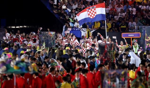 Rio de Janeiro: Ceremonija svečanog otvaranja Olimpijskih igara. Hrvatski olimpijci u defileu predvođenio Josipom Pavićem. Photo: Igor Kralj/PIXSELL