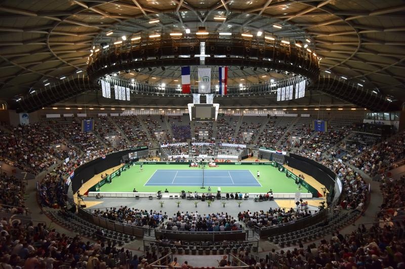 Polufinale Davis Cupa, Hrvatska – Francuska, 2. meč, Marin Čilić – Lucas Pouille. Photo: Hrvoje Jelavić/PIXSELL Polufinale Davis Cupa, Hrvatska – Francuska, 2. meč, Marin Čilić – Lucas Pouille. Photo: Hrvoje Jelavić/PIXSELL