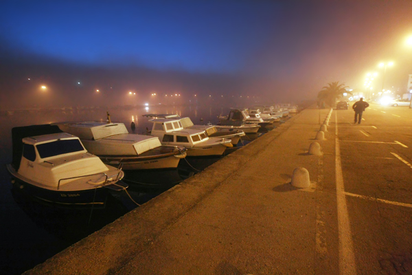 Zadarska večer u magli 8. veljače (foto:Saša Čuka)