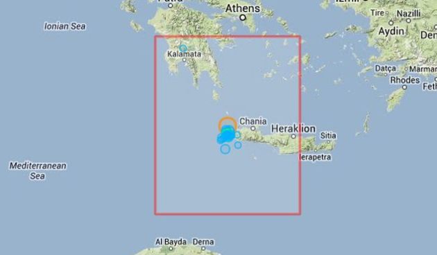 Potres jačine 6,4 stupnja pogodio grčki otok Kretu, foto: EMSC