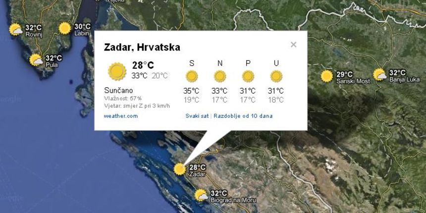 Google maps prognoza / Screenshot Google maps prognoza / Screenshot