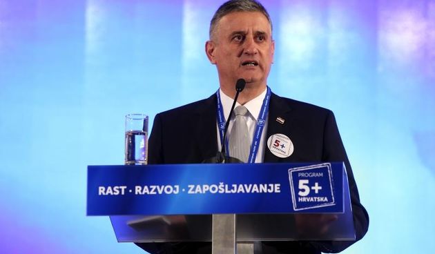U Kongresnoj dvorani Zagrebackog velesajma Hrvatska demokratska zajednica predstavila je svoj izborni program “Gospodarski rast, odrzivi razvoj i zaposljavanje: 5+ Hrvatska”. Govor Tomislava Karamarka. Photo: Robert Anic/PIXSELL