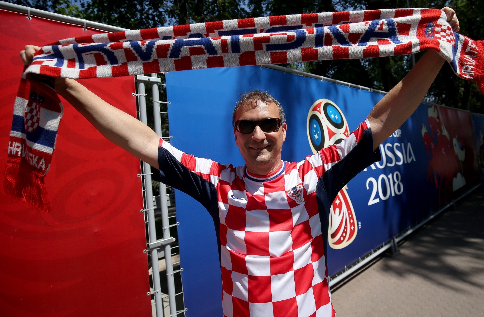 Veseli hrvatski navijači u Rostovu na Donu