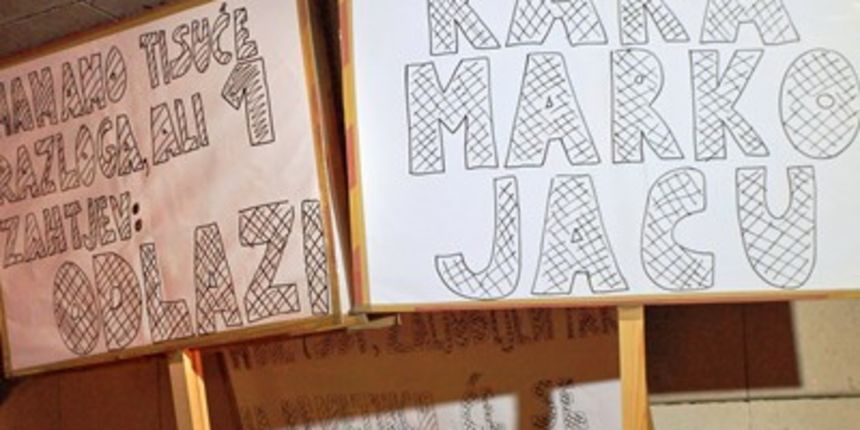 Prosvjed, transparenti, foto: CROPIX/Davor Zunic