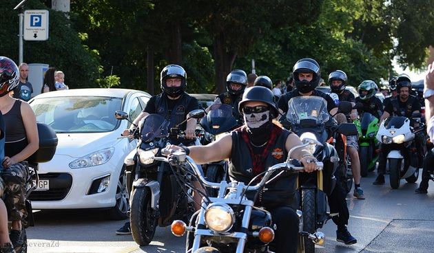 Defile bajkera ulicama Zadra u povodu 10. rođendana Moto kluba Beštije. Foto: Jadra NeveraZD