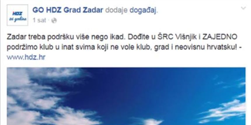 HDZ GO Zadar poziva na događaj HDZ GO Zadar poziva na događaj