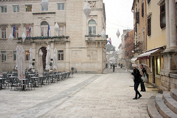 Snijeg u Zadru, 17. prosinca 2009, Foto: Saša Čuka