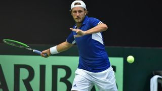 Polufinale Davis Cupa, Hrvatska – Francuska, 2. meč, Marin Čilić – Lucas Pouille. Photo: Hrvoje Jelavić/PIXSELL Polufinale Davis Cupa, Hrvatska – Francuska, 2. meč, Marin Čilić – Lucas Pouille. Photo: Hrvoje Jelavić/PIXSELL