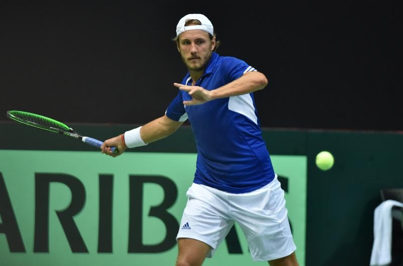 Polufinale Davis Cupa, Hrvatska – Francuska, 2. meč, Marin Čilić – Lucas Pouille. Photo: Hrvoje Jelavić/PIXSELL Polufinale Davis Cupa, Hrvatska – Francuska, 2. meč, Marin Čilić – Lucas Pouille. Photo: Hrvoje Jelavić/PIXSELL