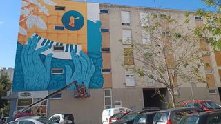 Mural Vošta graffiti na gradele