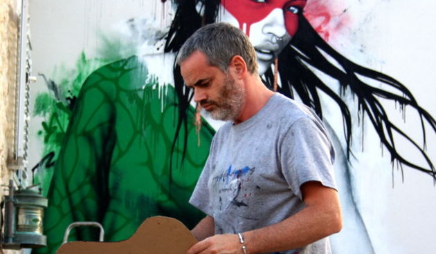 Street Art umjetnik Finbarr Fin DAC stvara u Ražancu, Foto: Nenad Nešović