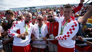 Rio de Janeiro, Brazil – Braća Sinkovic, Martin i Valent, osvajači su olimpijske zlatne medalje u utrci dvojaca na pariće.  Photo: Igor Kralj/PIXSELL