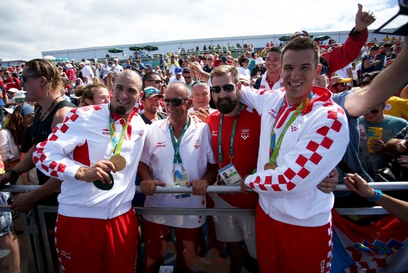 Rio de Janeiro, Brazil – Braća Sinkovic, Martin i Valent, osvajači su olimpijske zlatne medalje u utrci dvojaca na pariće.  Photo: Igor Kralj/PIXSELL