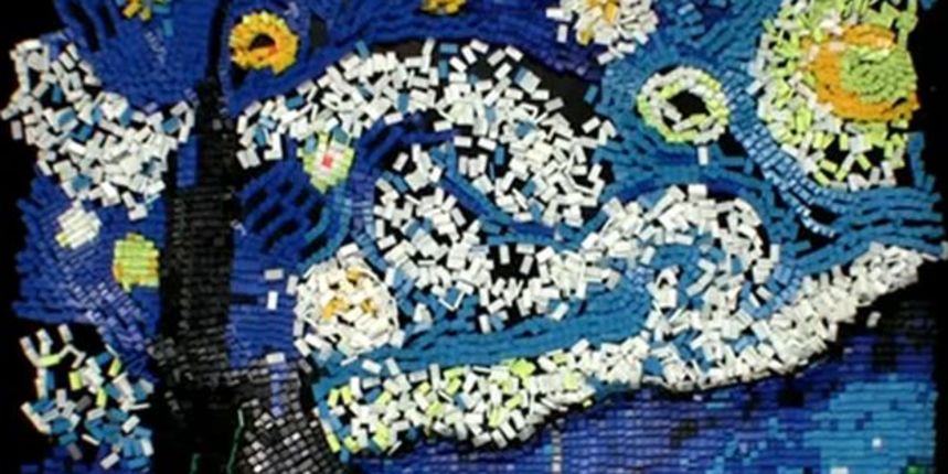 Pogledajte Van Goghovu “Zvjezdanu noć” od domino kockica Pogledajte Van Goghovu “Zvjezdanu noć” od domino kockica